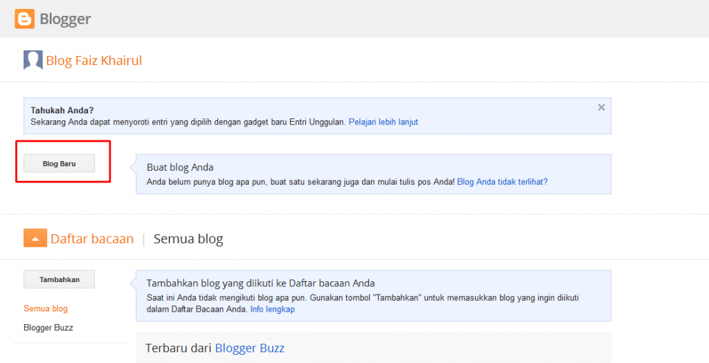 Cara Buat Blogspot 2