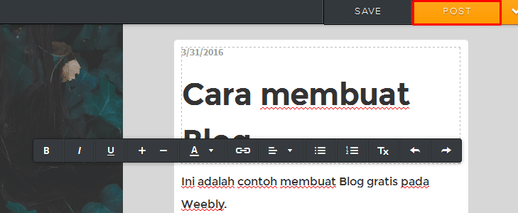 Cara membuat Blog di Weebly 12