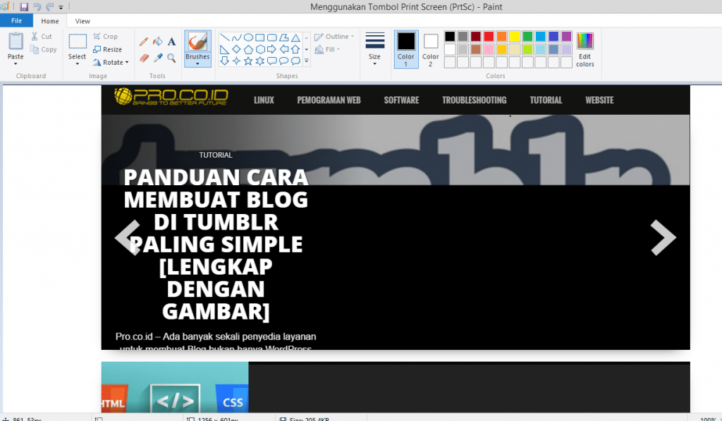 Menggunakan Tombol Print Screen (PrtSc)