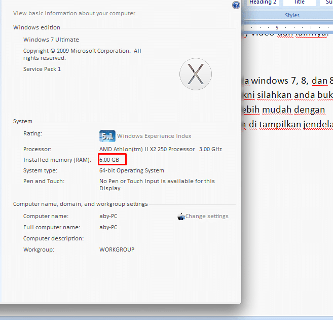 Cara Melihat Kapasitas RAM di Windows