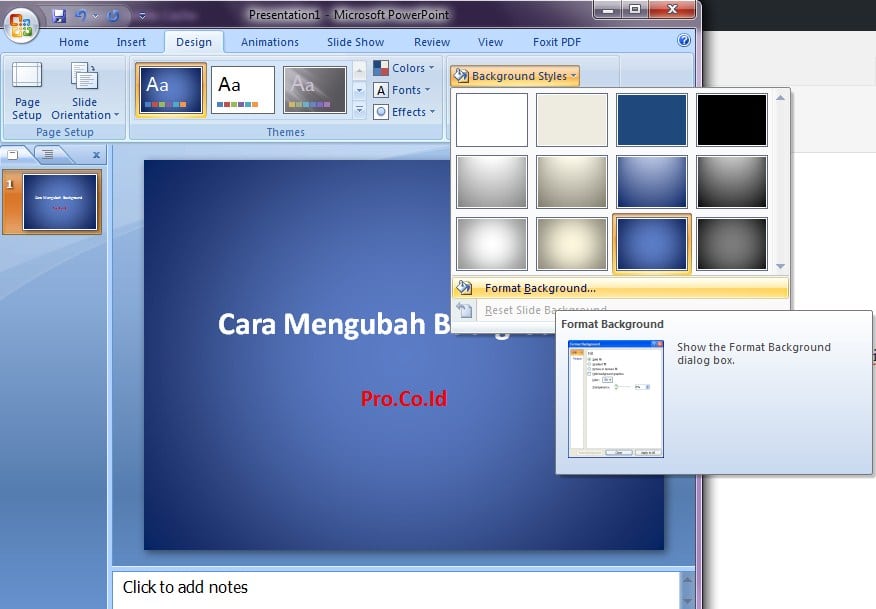 Cara Membuat Background Pada Power Point Sesuai Keinginan - Pro.Co.Id