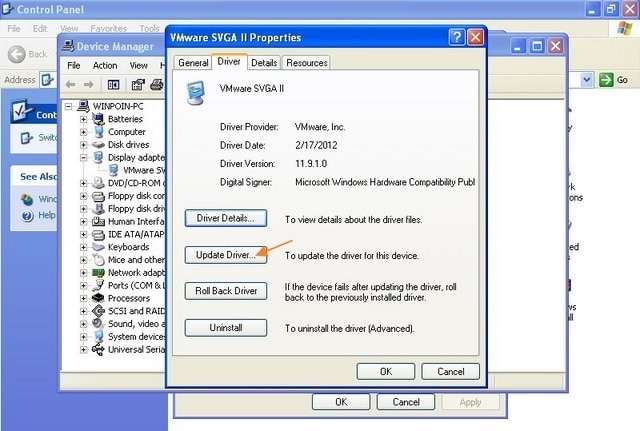 Cara Update Driver Windows XP