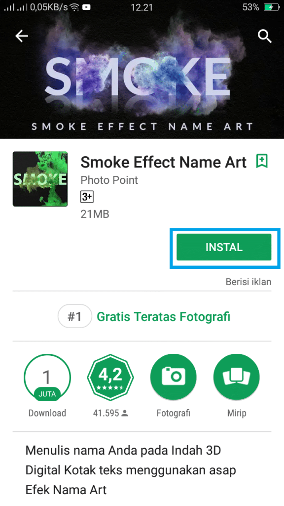 Cara Membuat Smoke Effect Name Art di Android Kekinian 