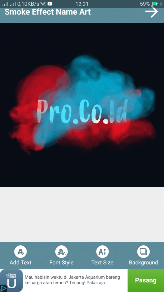 Cara Membuat Smoke Effect Name Art di Android Kekinian 