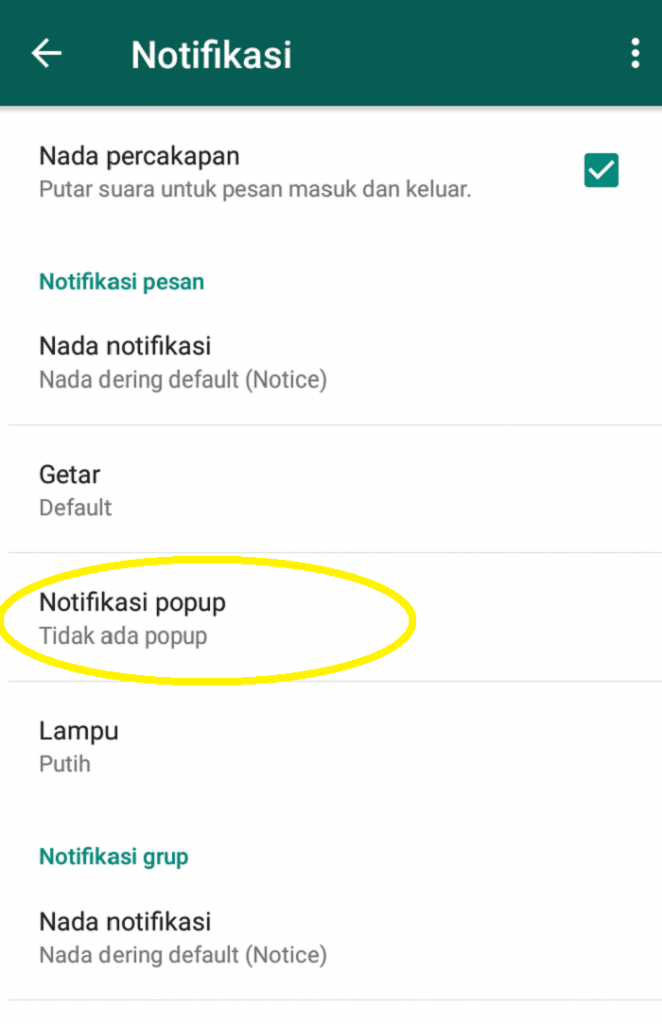 Mentahan Notifikasi Whatsapp